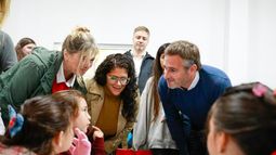VISITA. Álvarez Rodríguez, Barrios y Achával, durante su recorrida al merendero de Villa Rosa.&nbsp;&nbsp;