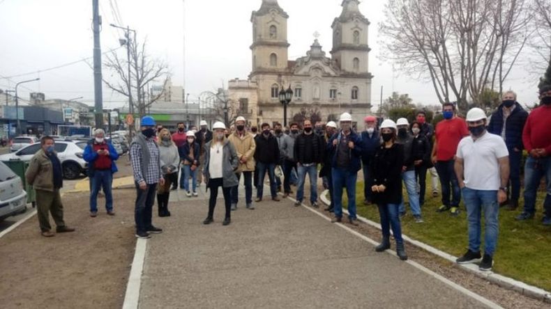 CONJUNTO. Los constructores se hicieron escuchar en el municipio..