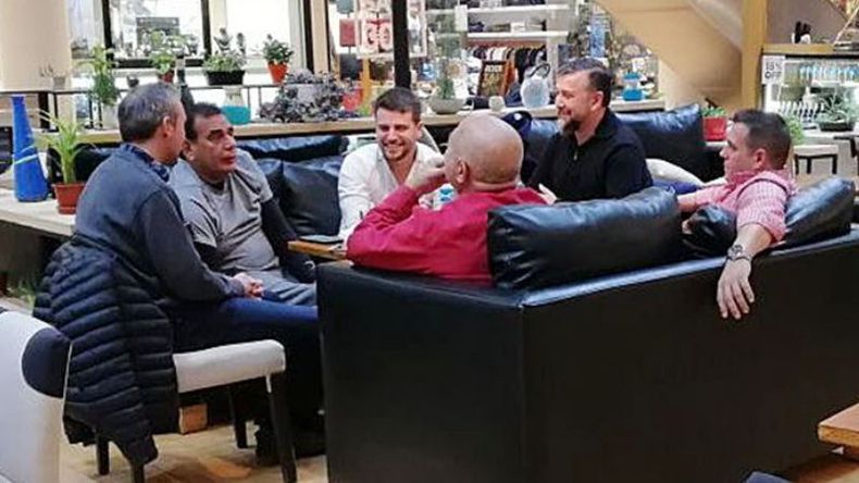 (La Voz de Pilar). DIÁLOGO. Molina, Giordano, Pitronaci y el massista Landolfi, juntos, esta semana. .