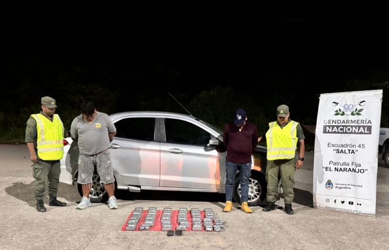 Los dos detenidos fueron interceptados con la cocaína en jurisdicción de Salta.