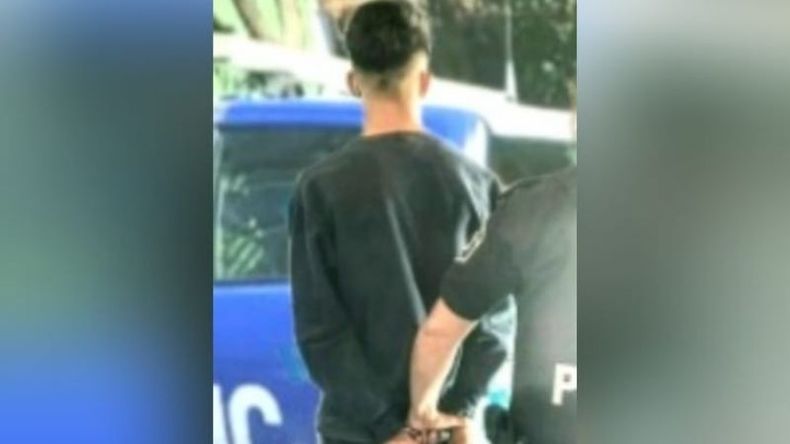 El agresor detenido luego de que fuera denunciado por su exsuegra. Foto @pilaradiario.