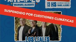 SUSPENDIDO POR CUESTIONES CLIMÁTICAS. El aviso del Municipio.&nbsp;