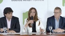 María Eugenia Vidal durante el anuncio..