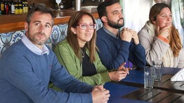ENCUENTRO. Achával, el martes, con Domínguez y Grosso, del Evita..