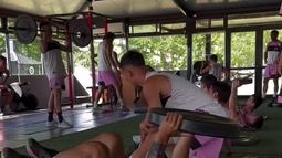 COMPLEMENTO. Los jugadores de Real Pilar trabajan en el gimnasio. COMPLEMENTO. Los jugadores de Real Pilar trabajan en el gimnasio.