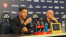 Sergio Gómez y Favio Orsi, en el Nuevo Gasómetro cuando lo visitaron con Platense.