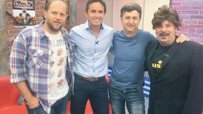 DANDI POR TV. Sebastián Neuspiller estuvo como invitado esta semana en el programa Repechaje de DeporTV. En la foto se lo puede ver junto a Diego Korol, Nico Cayeta y Pichu Straneo..