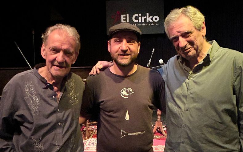 Rodolfo Mederos y Juan Falú se presentaron dos veces cada uno en El Cirko durante 2025. En el centro, Diego Blanco.