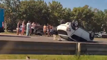 El hecho se produjo en el kilómetro 44.500 de Panamericana. Foto: captura de video.