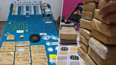 Parte de la droga incautada en Savio.