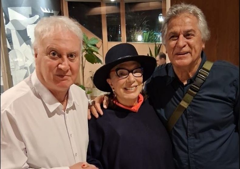 Graciela Borges junto al Beto Alonso y el Pato Fillol.