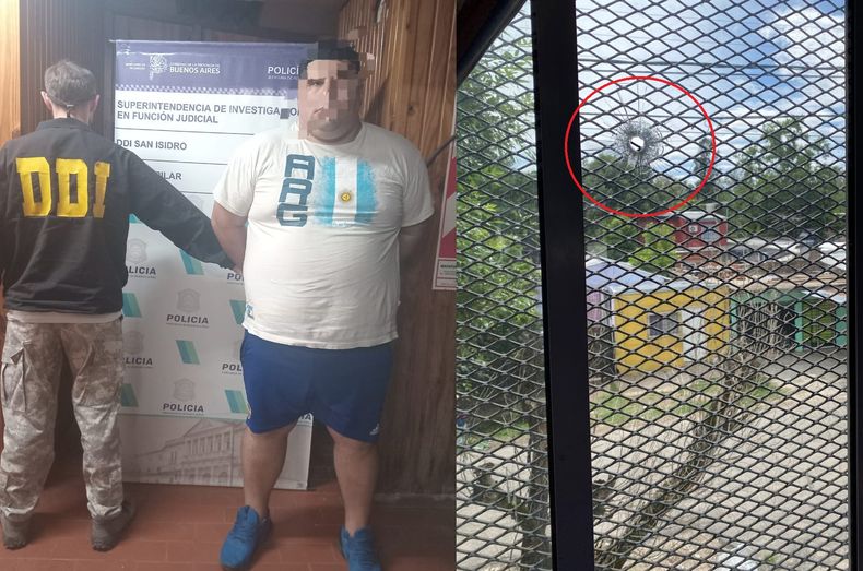 El detenido cayó en Del Viso. Se lo acusa de balear el Colegio Santa Bernardina.