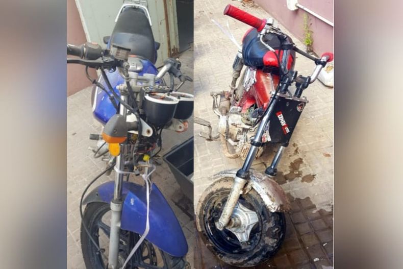 Las motos incautadas por la policía.