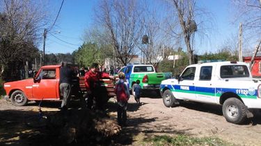 La policía arribando al lugar del hecho..