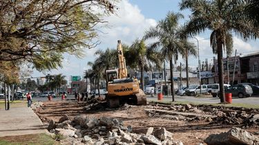 RECORRIDA. Soledad Peralta supervisó los trabajos en la ruta 8.