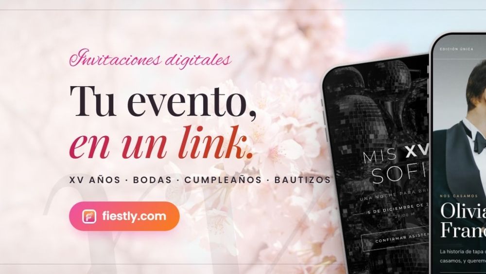 FIESTLY. Las invitaciones de 15 hoy llegan por WhatsApp y se abren en el teléfono, con música y confirmación de asistencia.