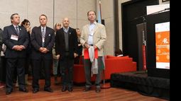 JUNTOS. Lindoso, Ferraro, Ducoté y Dietrich, en la apertura de la Rueda de Negocios..