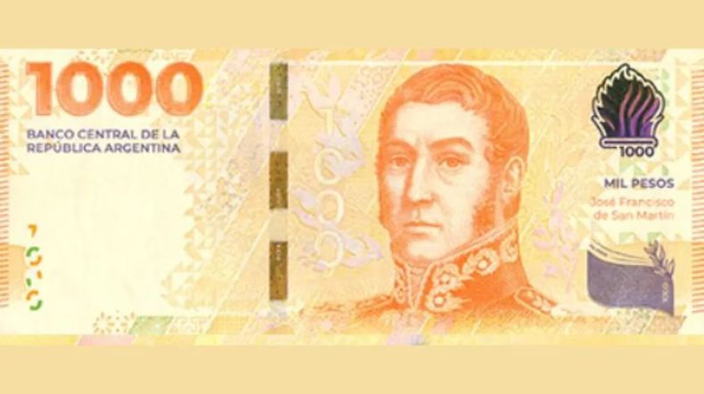 El nuevo billete de $1.000 será distribuido progresivamente a través de la red de sucursales bancarias a todo el país.