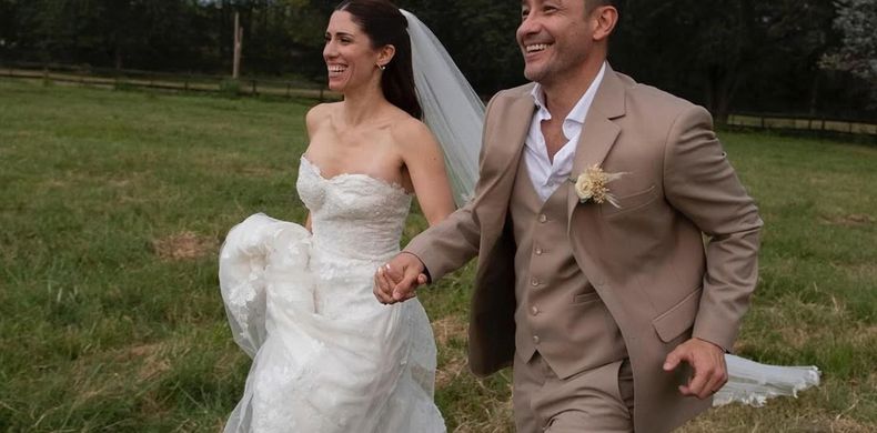 Los novios celebraron su boda en Luján.  (@lucianopereyraoficial)..jpg