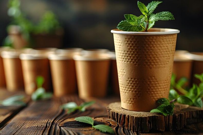 En Brasil el vaso de café termina germinando plantas. (br.freepik.com).
