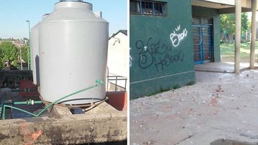 Destrozos en una escuela de Pinazo