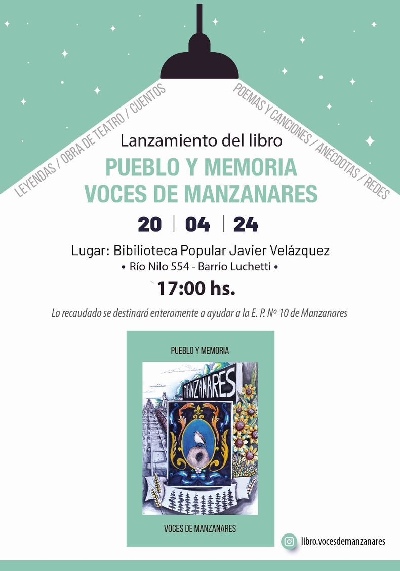 LANZAMIENTO: el 20 de abril se podrá adquirir el libro de Manzanares.&nbsp; &nbsp; &nbsp;&nbsp;