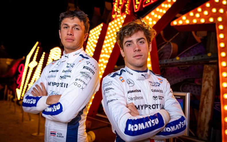 Alex Albon y Franco Colapinto buscarán la rehabilitación en Las Vegas con Williams.