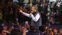ARENGA. Massa ya había estado en el DirectTV Arena antes de ser precandidato. &nbsp;