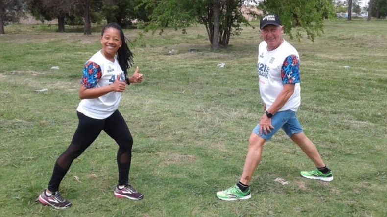 DUPLA. Miguel Caldara junto a Gladys Puello, su esposa y compañera en el equipo..