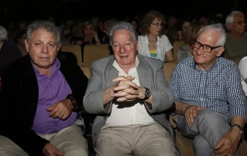 Daniel Deluca, Tito Ramos y Omero Vitale, durante un homenaje por los 50 a&ntilde;os de la Comedia del Pilar, en 2016.