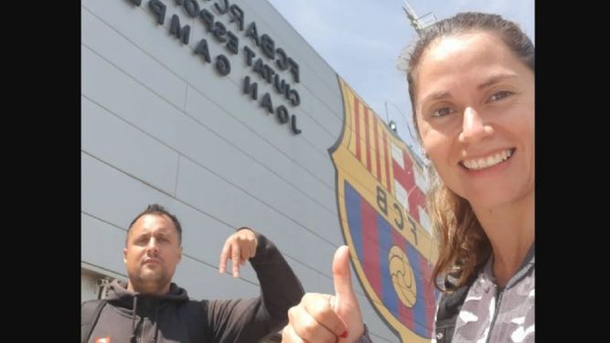 MAS QUE UN CLUB. Micale y Pájaro aprovecharon para conocer el Mundo Barça..