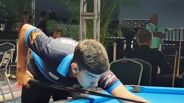 EN ACCIÓN. Brian Block llegó a semifinales del Argentino de Pool.