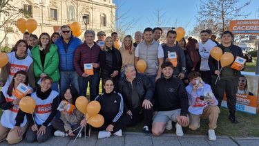 GLOBOS. Los candidatos recuperaron la estética de Juntos por el Cambio, con nuevo color.