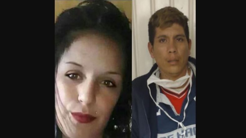 Karen López y su pareja y presunto femicida, Robero Benítez Escobar..