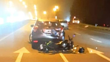 motociclista herido por choque multiple en panamericana