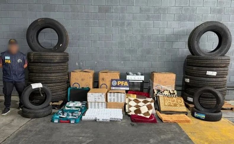 En los allanamientos se secuestraron más de 1.200 neumáticos fabricados en Brasil y China.