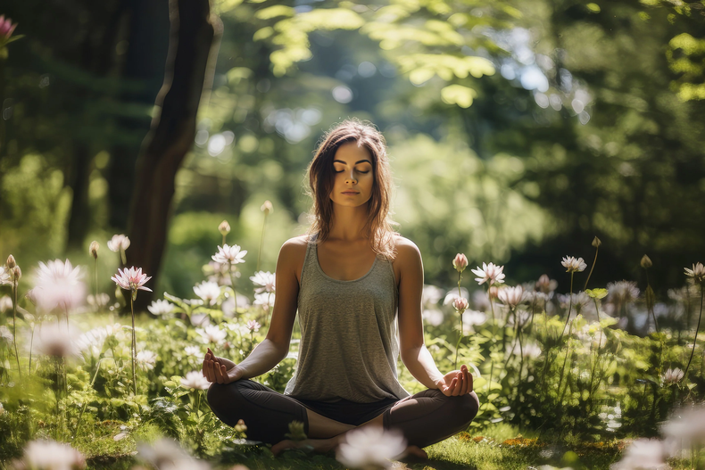 Yoga en primavera. (calmbuddhi.com.au).