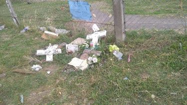 El lugar, a metros del accidente, fue destruido..