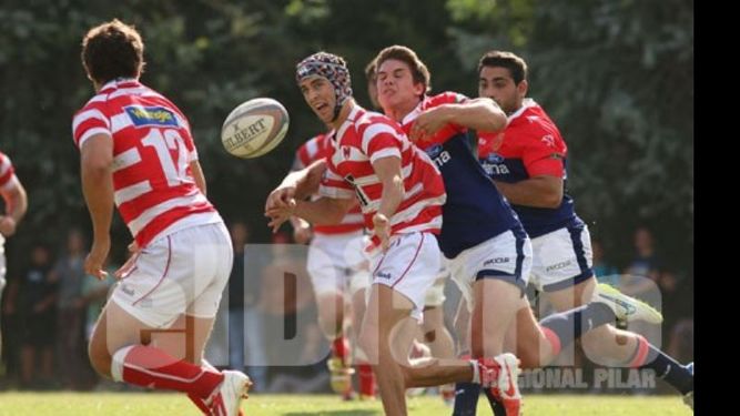 (ALEJANDRO CANO). Lucas Sábato (un try) fue clave en el cierre contundente de Alumni sobre Deportiva..