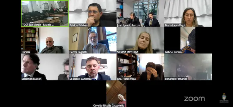 TRIBULAL. Parte de la audiencia virtual del TOCF Nº1 esta semana.