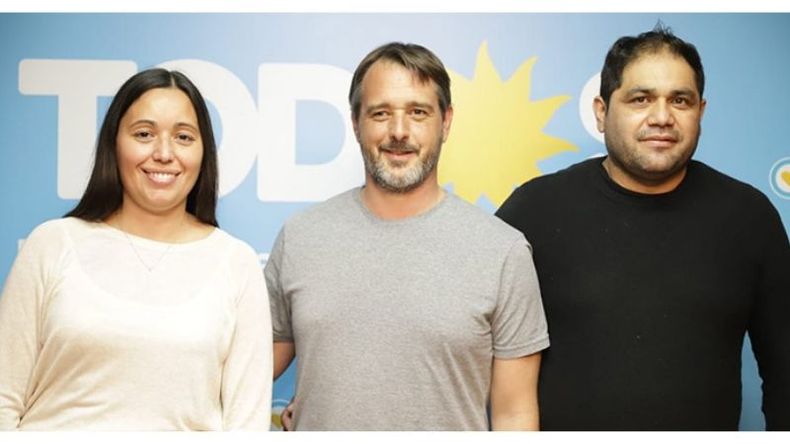 LOS PRIMEROS. Eva Molina, Santiago Laurent y Daniel López encabezan la lista del Frente de Todos..