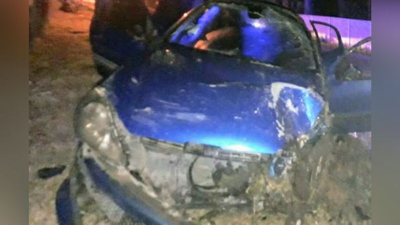 Así que el auto luego del choque (foto @juancaimpacto)..