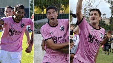 PODIO. Ríos (154), Crocco (156) y Otermín (160), los que más partidos jugaron en Real Pilar.