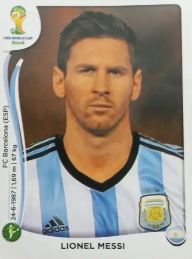 Así lucía Messi en el álbum Panini 2014. (Diario Uno).