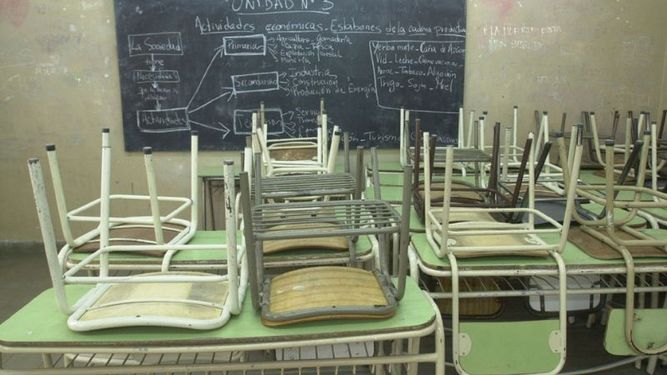 AULAS VACÍAS. Las vacaciones serán fuera de la escuela para chicos y docentes..