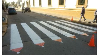 IDENTIFICADOS. Los cruces peatonales tienen nuevo diseño..