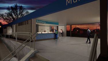 Así lucirán las boleterías del Belgrano Norte, según el render que publicó el ministerio de Transporte..