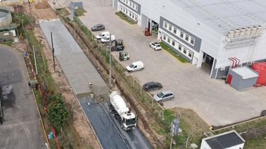 EN OBRA. La Calle 5 está siendo repavimentada.&nbsp;