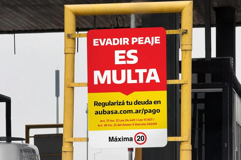 Desde el 15 de septiembre, evadir el peaje en las autopistas podrá generar multas de hasta $250.000.