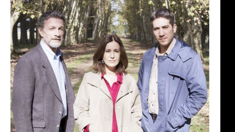 Daniel Fanego, Mercedes Morán y Alberto Ammann, durante el rodaje..